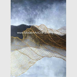 Oprawione obrazy abstrakcyjne na płótnie Malowanie złotą folią 3D na tkaninie poliestrowej