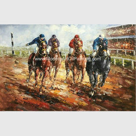 Abstrakcyjny nóż do palet Obraz olejny na płótnie / konie biegające sport malarstwo artystyczne