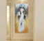 Płótno Modern Art Obraz olejny Pani w białej sukni pokryta cienką warstwą tworzywa sztucznego