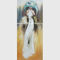 Płótno Modern Art Obraz olejny Pani w białej sukni pokryta cienką warstwą tworzywa sztucznego