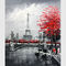 Nowoczesne płótno Paryż Obraz olejny Streetscape ręcznie robiony za pomocą szpachelki