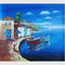 Oprawione Seascape Śródziemnomorski Obraz Olejny Płótno Ręcznie Robione Palette Knife