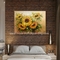 Słonecznik Palette Knife Obraz olejny Kwiaty Wall Art do sypialni