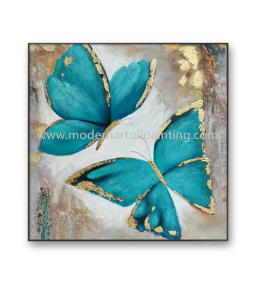 Butterfly Art Obrazy olejne Kolorowe zwierzęce płótno Nowoczesny styl 80 X 80 Cm