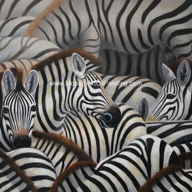 Ręcznie robione obrazy abstrakcyjne na płótnie Zwierząt Zebra Print Canvas Wall Art