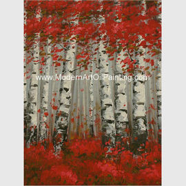 Ręcznie malowany obraz olejny sztuki nowoczesnej Brich Forest, abstrakcyjne malarstwo pejzażowe