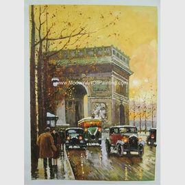 Współczesna paryska scena uliczna Obraz olejny Łuk triumfalny na płótnie
