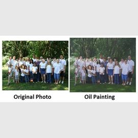 Realistyczne niestandardowe portrety olejne / spersonalizowane portrety olejne rodzinne