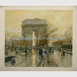 50x60cm Arc De Triomphe Obraz olejny na płótnie Paryż Old Street Obrazy olejne