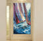 Abstrakcyjne obrazy łodzi żaglowych, ręcznie malowane grube obrazy olejne na płótnie