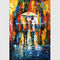 Oprawione Palette Knife Obraz olejny na płótnie, abstrakcyjne obrazy artystyczne Parasol Girls