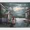 Abstrakcyjne domy Boat Dock Canvas Wall Art Paintings do salonu