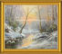 Snow River oryginalne obrazy olejne pejzaże Wall Art 20 &quot;x 24&quot;